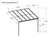 hliníková pergola WALL 33 bílá + bronz PC