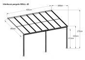 hliníková pergola WALL 43 bílá + bronz PC