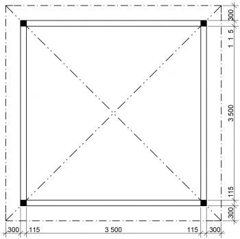 Zahradní altán Atelier 350x350 KVH