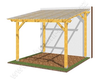 Přístřešek 300x270, sklon krokví 10°