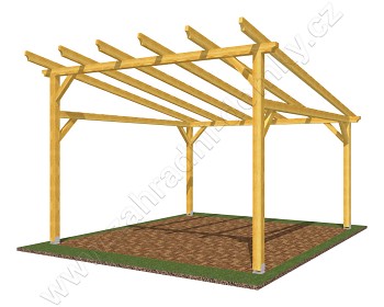 Pergola Klasik 400x370, sklon krokví 10°