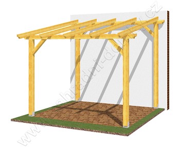 Přístřešek 250x270, sklon krokví 10°