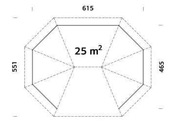 Zahradní altán Betty 25,0 m2 467x617 cm