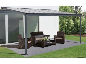 Hliníková pergola Wall 33 antracit + opál PC