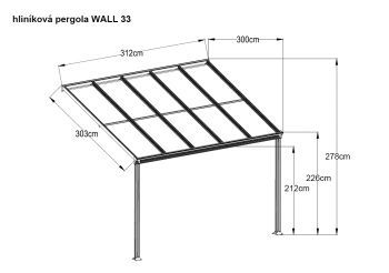 hliníková pergola WALL 33 bílá   bronz PC
