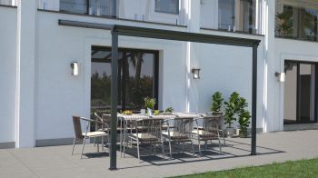 Hliníková pergola WALL 33 FSX antracit   opál PC