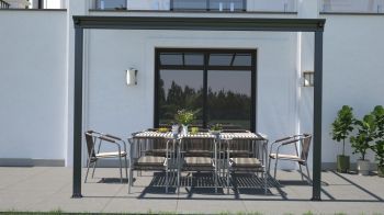 Hliníková pergola WALL 33 FSX antracit   opál PC