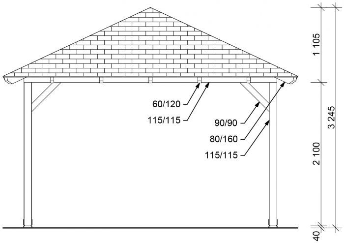 Zahradní altán Atelier 350x350 KVH