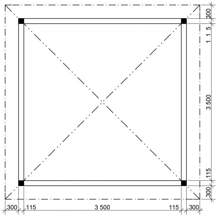 Zahradní altán Atelier 350x350 KVH