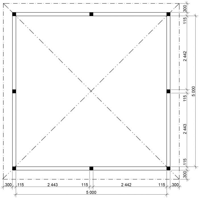 Zahradní altán Atelier 500x500 KVH