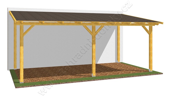Přístřešek 300x570, sklon krokví 10°