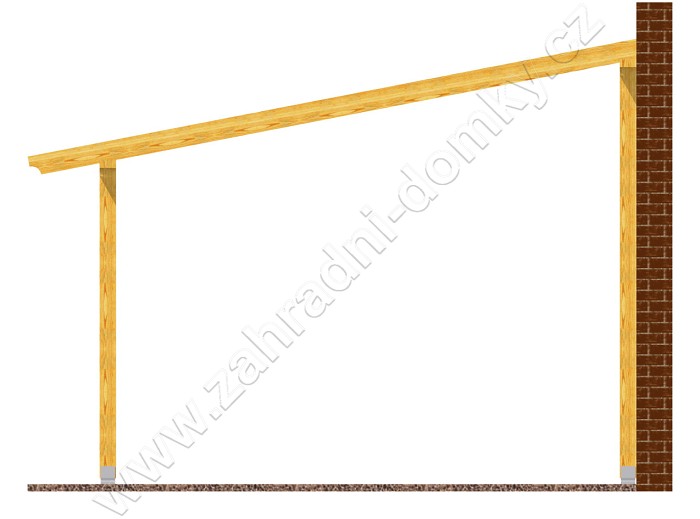 Přístřešek 350x570, sklon krokví 10°