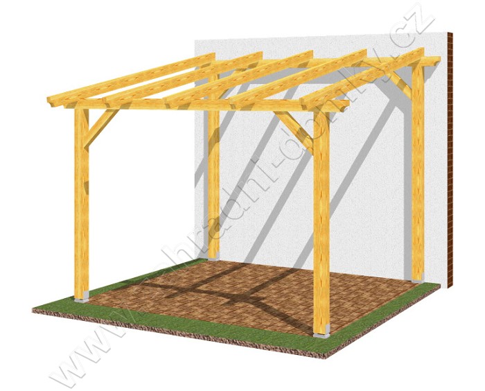 Přístřešek 300x270, sklon krokví 10°