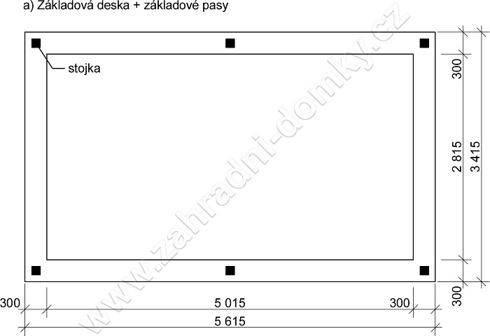 Gárážové stání Standard 300x520