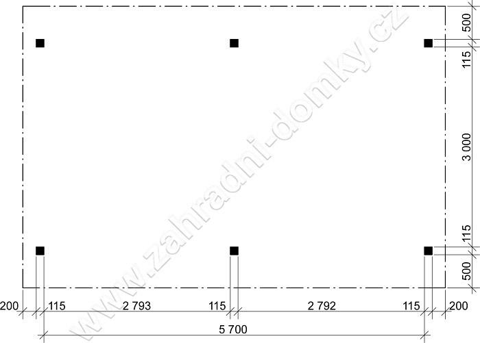 Gárážové stání Standard 300x570