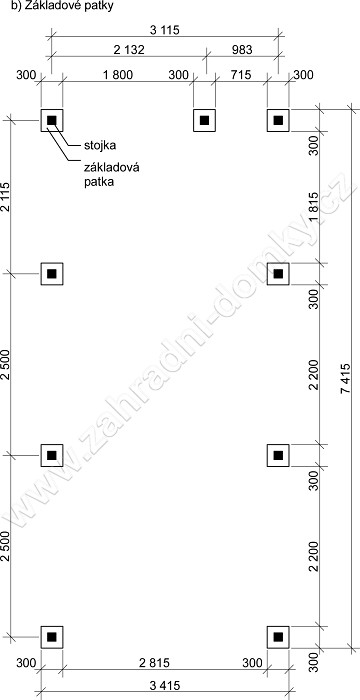 Garážové stání s úložným prostorem 300x700 B