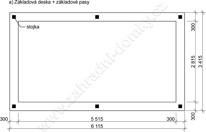 Gárážové stání Standard 300x570