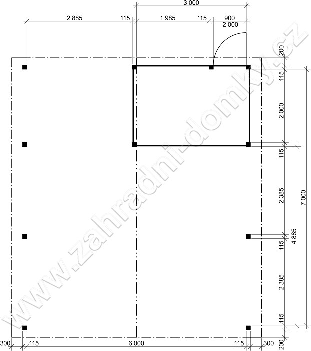 Gárážové stání s úložným prostorem 600x700 2SB