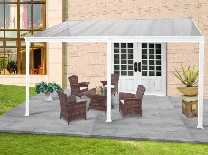 hliníková pergola WALL 43 bílá   opál PC