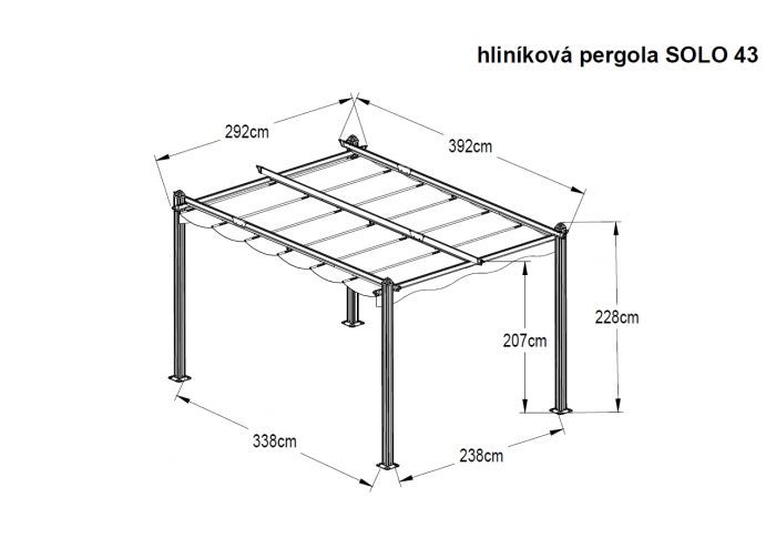 Hliníková pergola Solo 43