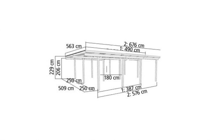 Dvojitý Carport ECO 2A 73092