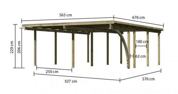 Dvojitý Carport ECO 2B 62043