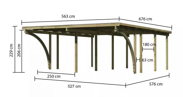 Dvojitý Carport ECO 2C 62045