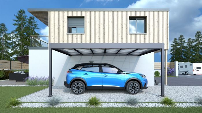 Kovový přístřešek / carport TRIGANO JARDIN LIBECCIO WALL