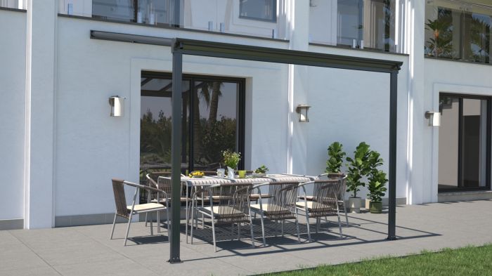 Hliníková pergola WALL 33 FSX antracit   čirý PC