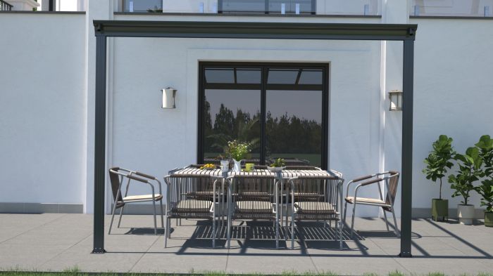 Hliníková pergola WALL 33 FSX antracit   čirý PC