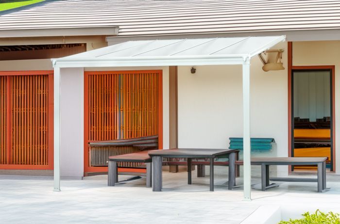 Hliníková pergola WALL 33 FSX bílá   bronz PC